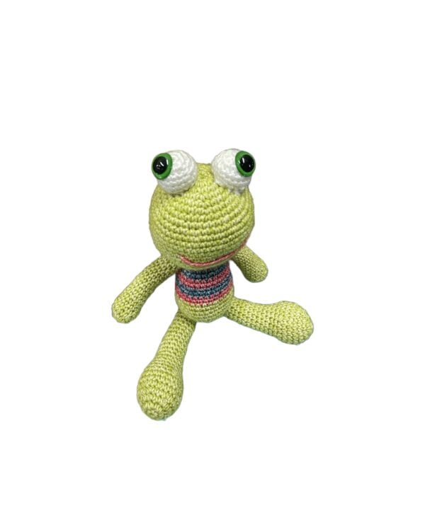 AMIGURUMI HANDGEHAAKTE GREEN FROG 25CM