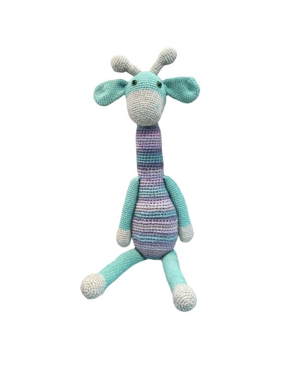 AMIGURUMI HANDGEHAAKTE Blauwe GIRAFFE 70CM XXL