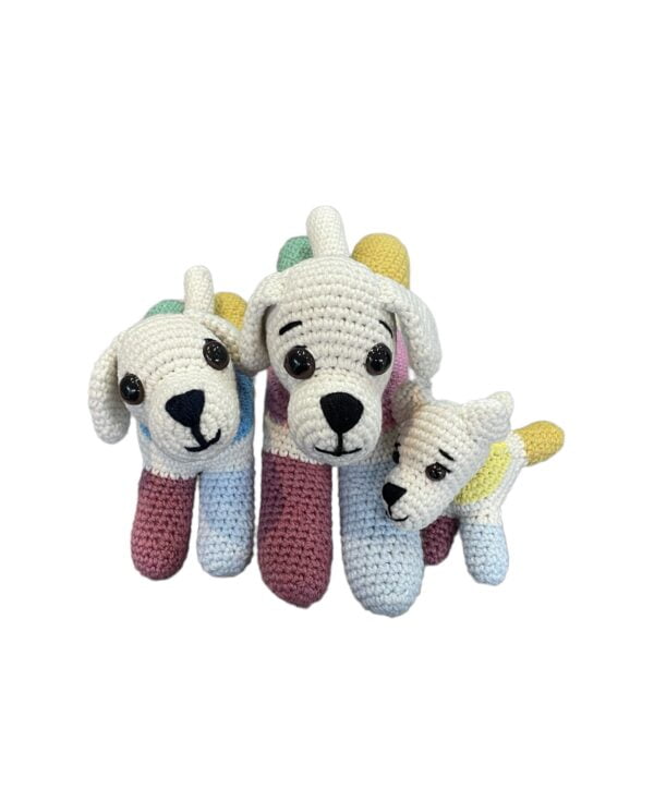 AMIGURUMI HANDGEHAAKTE FAMILIE DOG 3-DELIG