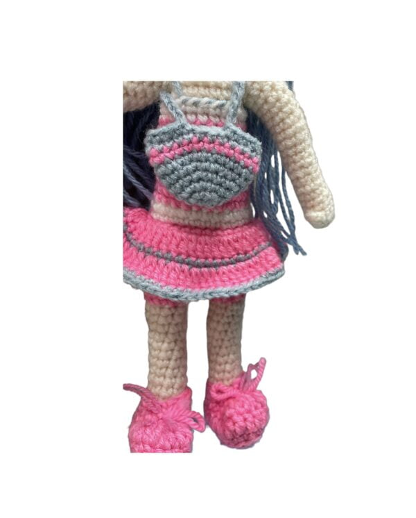 AMIGURUMI HANDGEHAAKTE Kelly met heuptas 35cm - Afbeelding 2