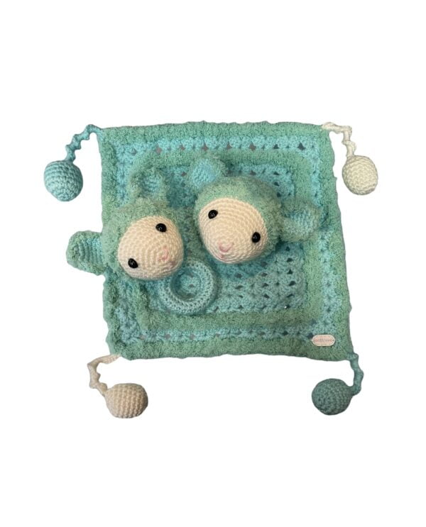 AMIGURUMI Schapenset Rammelaar met speendoekje 2-delig
