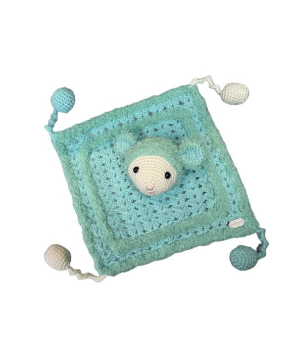 AMIGURUMI Schapenset Rammelaar met speendoekje 2-delig - Afbeelding 2