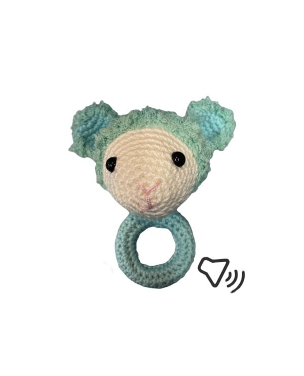 AMIGURUMI Schapenset Rammelaar met speendoekje 2-delig - Afbeelding 4