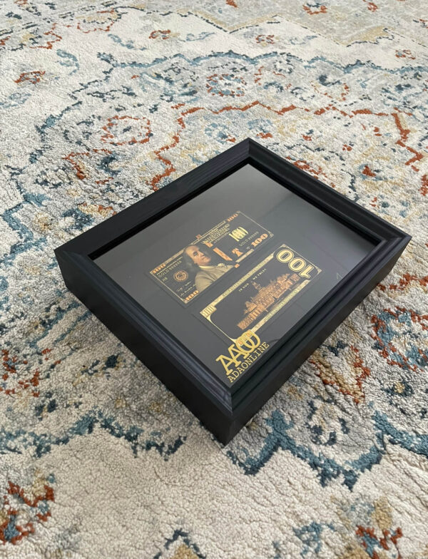 24K GOLDEN $100 gold/black MONEY FRAME - Afbeelding 3