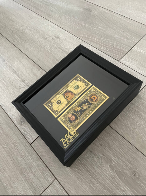 24K GOLDEN Dogecoin MONEY FRAME - Afbeelding 2