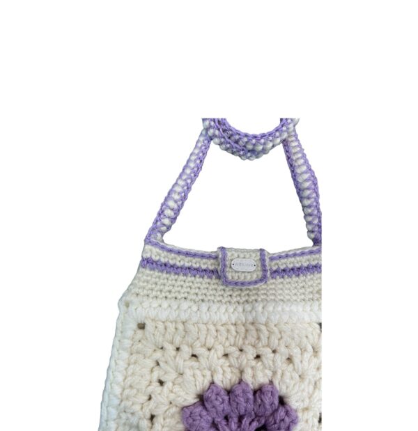Amugurumi gehaakte bloementas Wit/Paars 70x25cm - Afbeelding 3