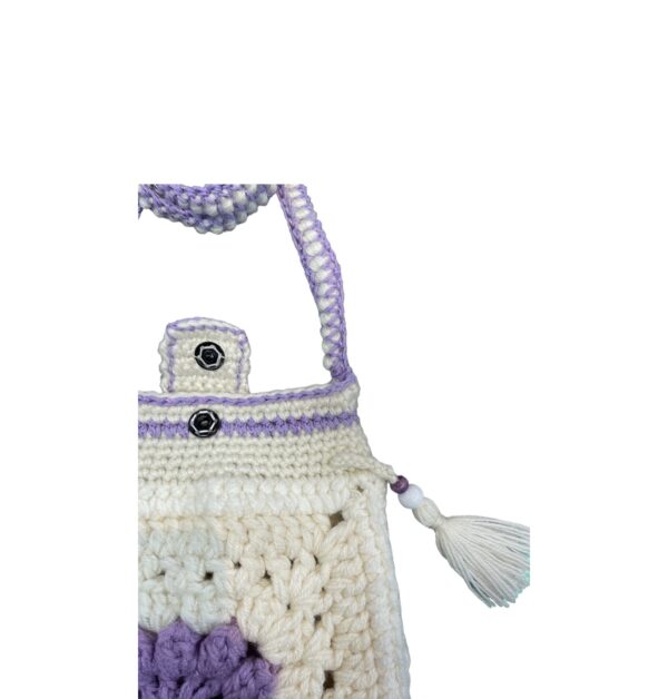 Amugurumi gehaakte bloementas Wit/Paars 70x25cm - Afbeelding 2