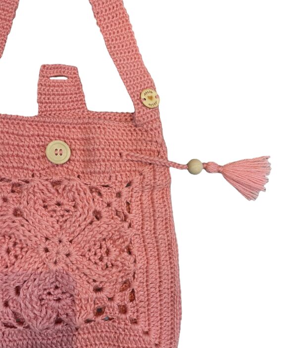 AMUGURUMI GEHAAKTE BLOEMENTAS Roze 70X25CM - Afbeelding 3