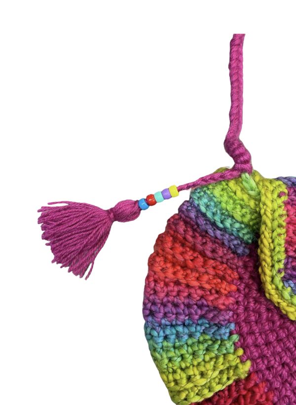 Amigurumi hand gehaakte liefdevol Regenboog Paars 65x27cm - Afbeelding 4