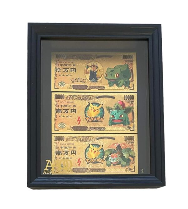 24K Gold Frame Bulbasaur & Ivysaur & Venusaur