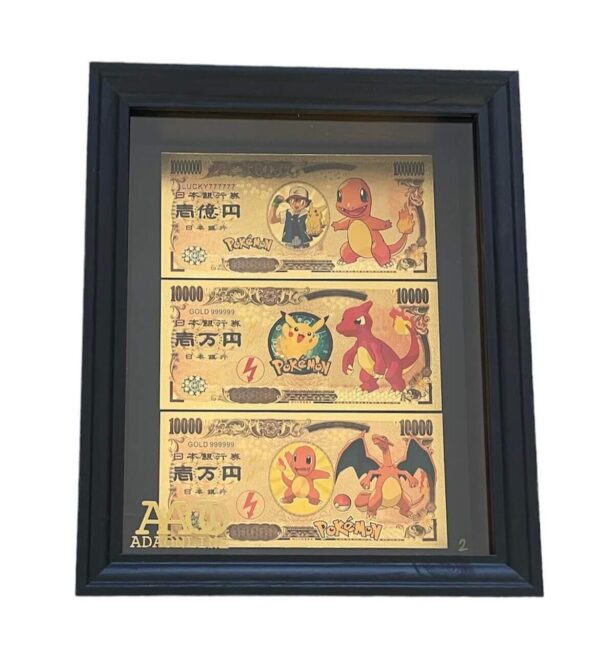 24K Gold Frame Charmander & Charmeleon & Charizard